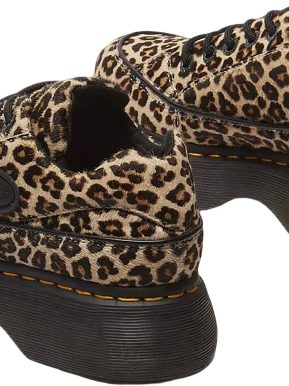 Dr. Martens Buzz 5 Eye Shoes Womens 11 Leopard Print Faux Fur Platform Oxfords - Picture 13 of 16